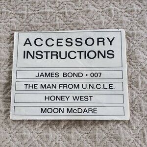 1966 AC Gilbert Accessory Instructions James Bond Man From UNCLE Honey West Moon